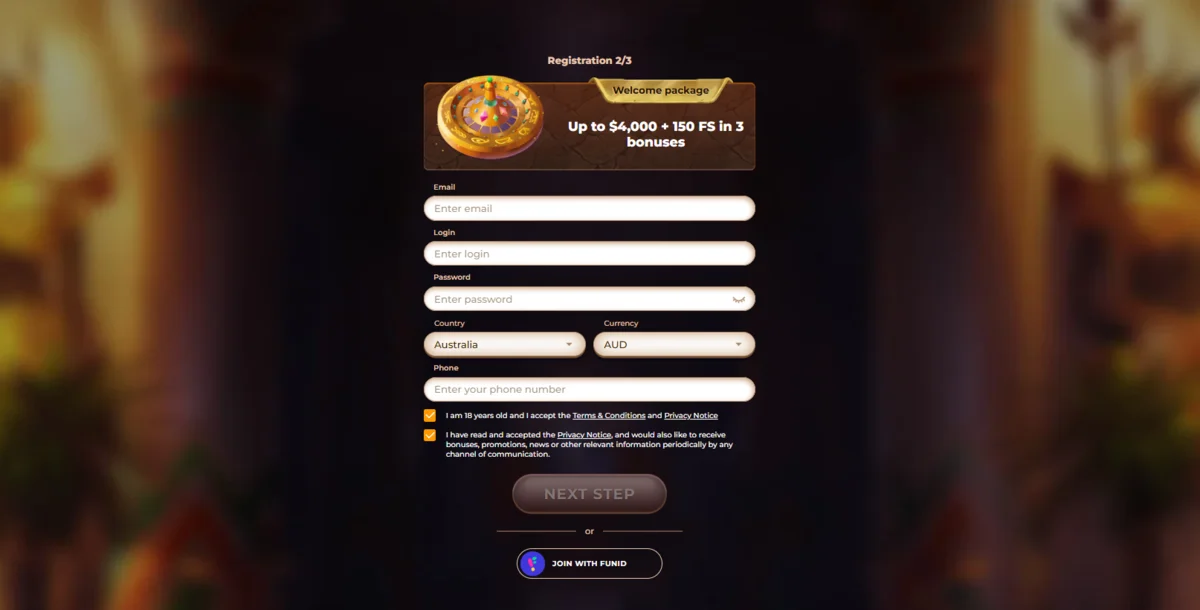 AmunRa casino registration